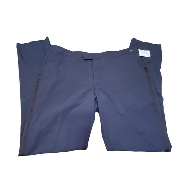 Nordstrom Rack Mens Trim Fit Navy Blue Tuxedo Dress Pants Size 42 NWT Raw Hem - Picture 8 of 14